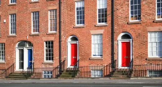 Image of a house with a red door