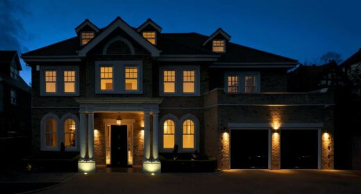 Image of a house lit up